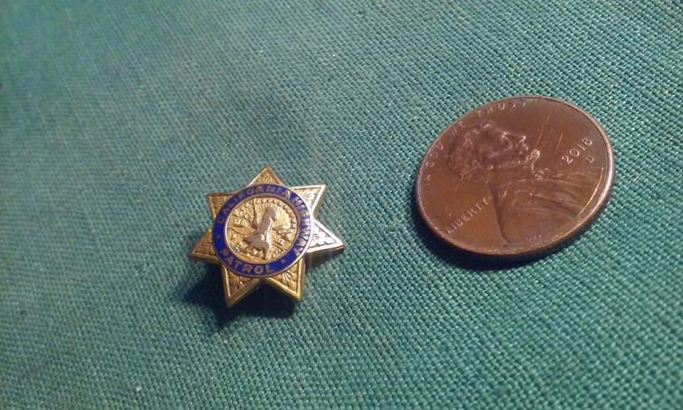 Early Original Obsolete CHP California Highway Patrol Lapel Brooch Type Star Pin - Image 4 of 4