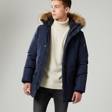 Polo Ralph Lauren Faux Fur Trim Down Parka Big Boys Sz XL Refined Navy Classic