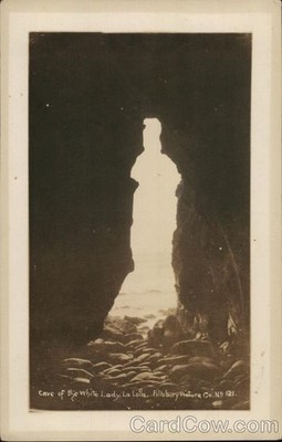 La Jolla, California CA Cave of the White Lady 1909 Garberville Original RPPC