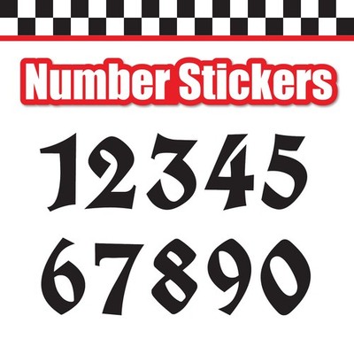 1-3 Digit Number Vinyl Die Cut Sticker x3 3''-16'' Height Purple Pink Black 1126S