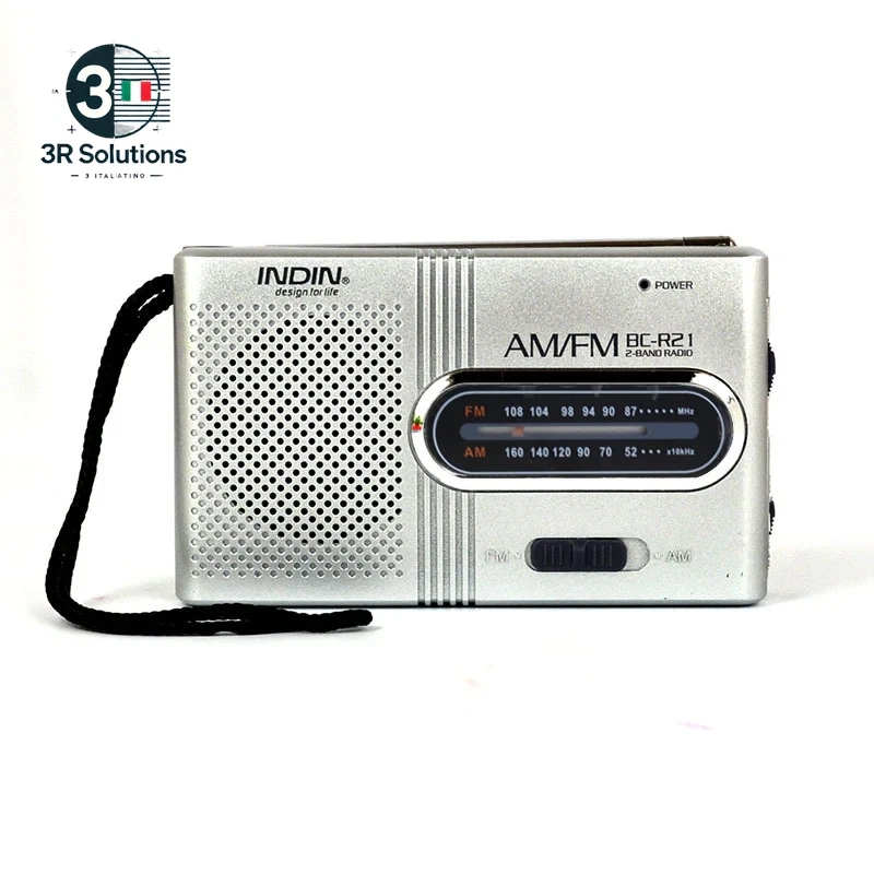 Radio Portatile AM/FM Ultra Sottile Con Altoparlante E Jack Cuffie 3,5Mm