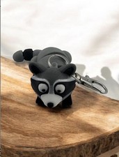 3D Printed Articulating Raccoon Keychain: Woodland Animal Bag Charm