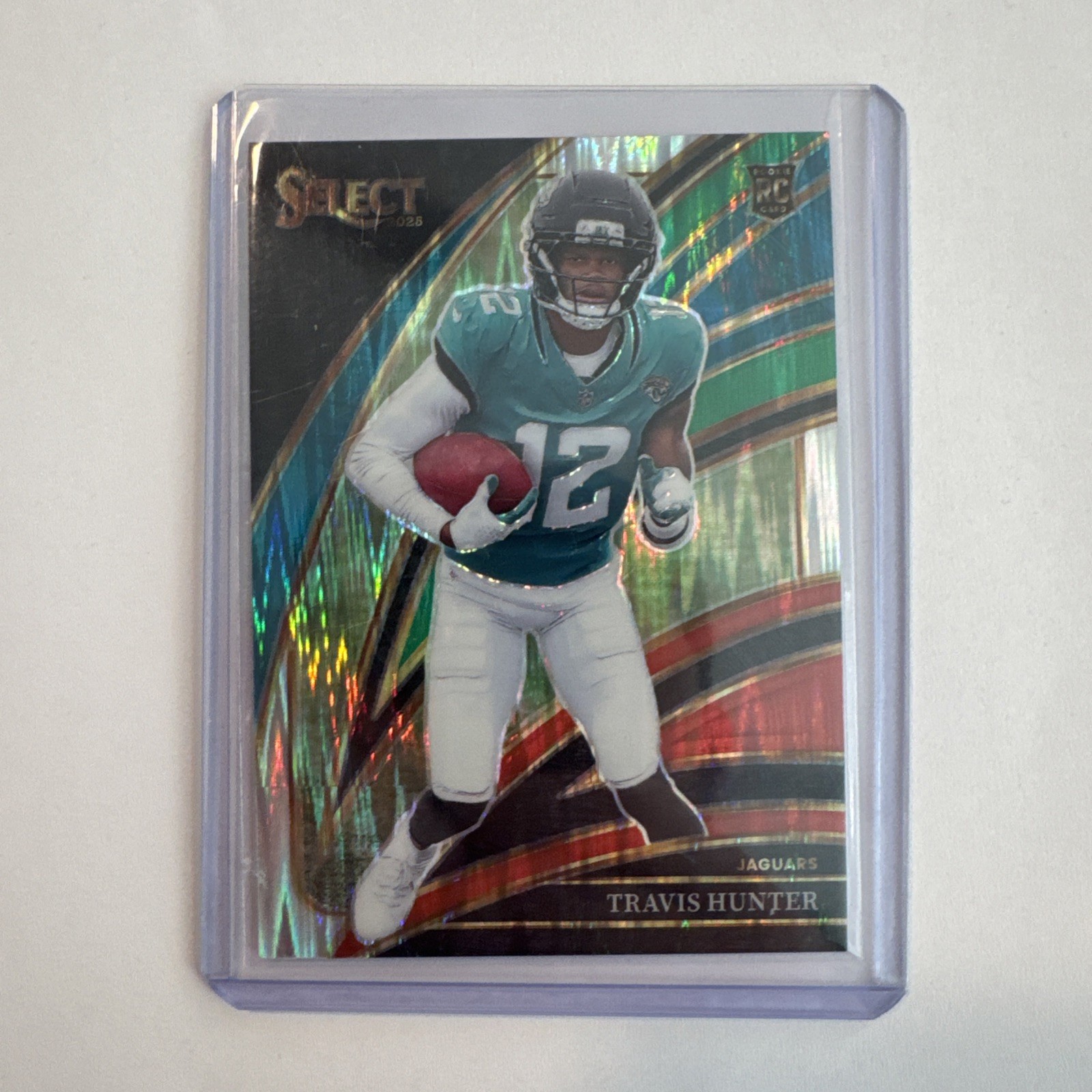 2025 Panini Select Travis Hunter RC Club Hobby Green/Red Shock