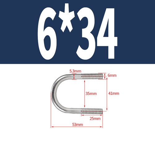 M6 M8 M10 M12 304 A2 Stainless U Bolts Exhaust Clamps U-shaped Pipe Clamp - Picture 9 of 52