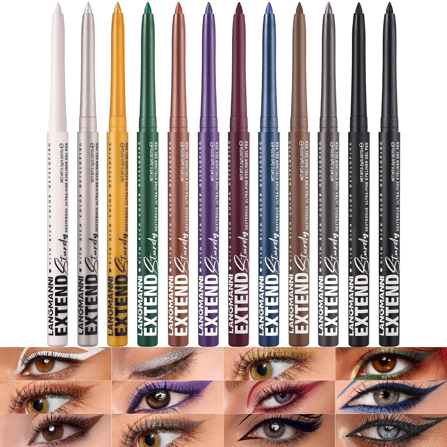 Set Waterproof Matte Shimmer Metallic Makeup