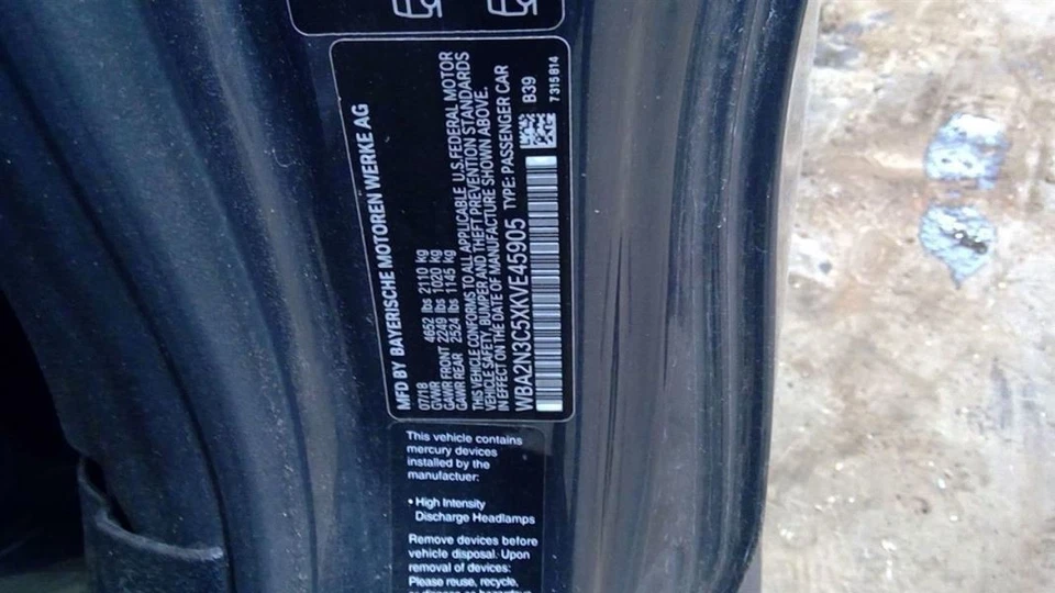 Driver Side View Mirror Power With High Gloss Base Fits 17-21 BMW 230i 6281749 - Image 2 of 4