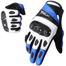 WTACTFUL Goatskin Leather Carbon Knuckle Motorcycle Gloves for Ultimate Prote...