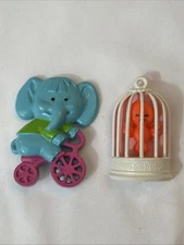 Vintage 1975 Avon Pedal Pusher Elephant & Bobbin’ Robin Lapel Pins - EUC