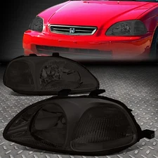 FOR 96-98 HONDA CIVIC EJ/EM/EK SMOKED LENS CLEAR CORNER SIGNAL HEADLIGHT LAMPS