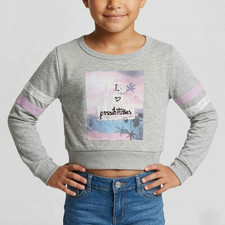 Triple Flip Boutique Girl's 'I Love Possibilities' Gray Honey Sweatshirt size 8