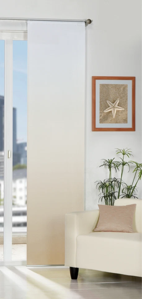 Schiebevorhang Madrid - Polyester - 60 x 245 cm - Sand / Weiß - Bild 1 von 1