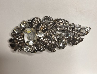 Vintage Signed Eisenberg Sterling Silver Large Fur Clip Pin/Brooch 1940s