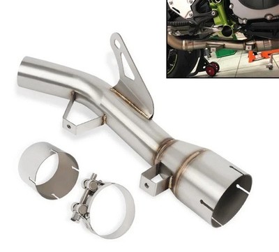 Stahl Eliminator Auspuff Schalldämpfer Mittellenker Rohr Kit Kawasaki Z900 2017-2023 NEU