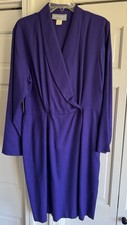 Vintage Carol Anderson Originals Purple Dress Womens 14 Made in USA Wrap