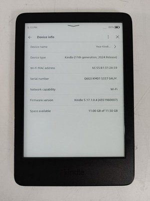 Amazon Kindle (11th Generation, 2024 Release) 16 GB Kindle OS (WiFi Only)