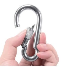 Heavy Duty Carabiner Clip Snap Hook Spring Loaded Steel Locking Climbing Hiking.