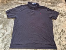 Polo By Ralph Lauren Polo Shirt Mens XL Black Pique Cotton Pony Logo Casual