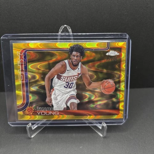 2025 Topps Chrome Basketball RayWave Gold Refractor Thaddeus Young #135