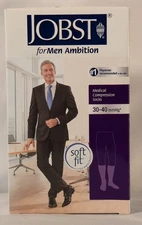 Jobst for Men Ambition Medical Compression Socks 30-40 mmHg-Soft Fit-Size 3