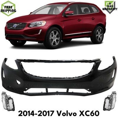 Front Bumper Cover Primed Plastic & Turn Signal Lights For 2014-2017 Volvo XC60