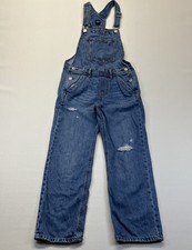 Gap Kids Light Wash Denim Overalls Distressed Size M