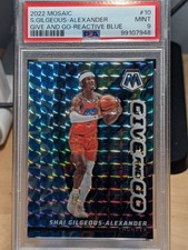 2022 Mosaic 10 Shai Gilgeous Alexander Give and Go Reactive Blue /99 PSA 9