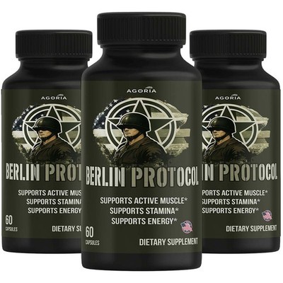 (3 Pack) Berlin Protocol Capsules for Male Performance, Energy & Stamina Pills