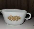 Vintage PYREX Gold Butterfly White Gravy Boat 16 oz