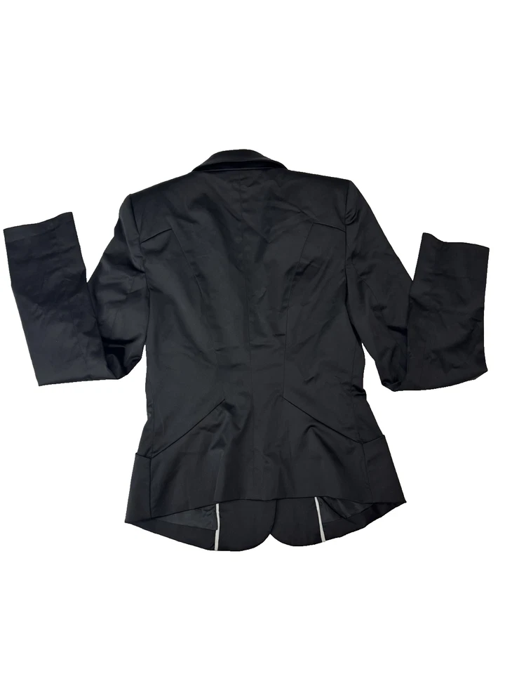 Y2K 2006 era Forever 21 Dark Academia Tailored Blazer Black Women Preppy Size 4 - Image 2 of 4