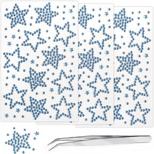 3Sheets Star Gem Stickers Jewels for Crafts, Face Makeup - Self Adhesive Rhinest