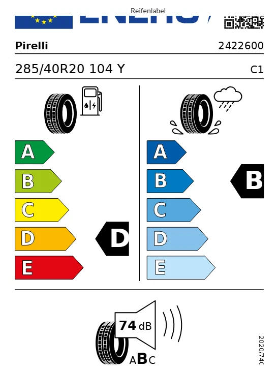 1x 285/40 R20 104Y * Sommer Reifen Pirelli PZero Demontage - Bild 3 von 3