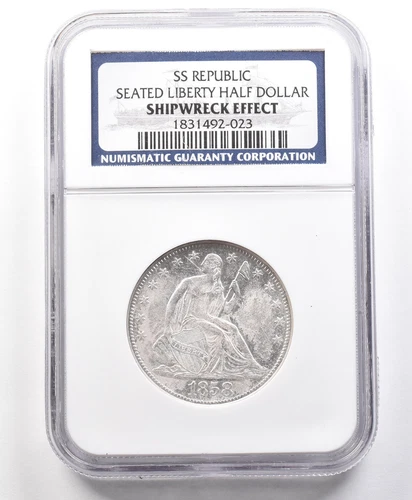 1858-O Seated Liberty Half Dollar SS Republic Shipwreck Effect NGC *4287