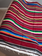 MEXICAN SARAPE BLANKET MULTI COLOR 82 X 42 SARAPE SOUTHWEST THROW 100 AUTHENTIC
