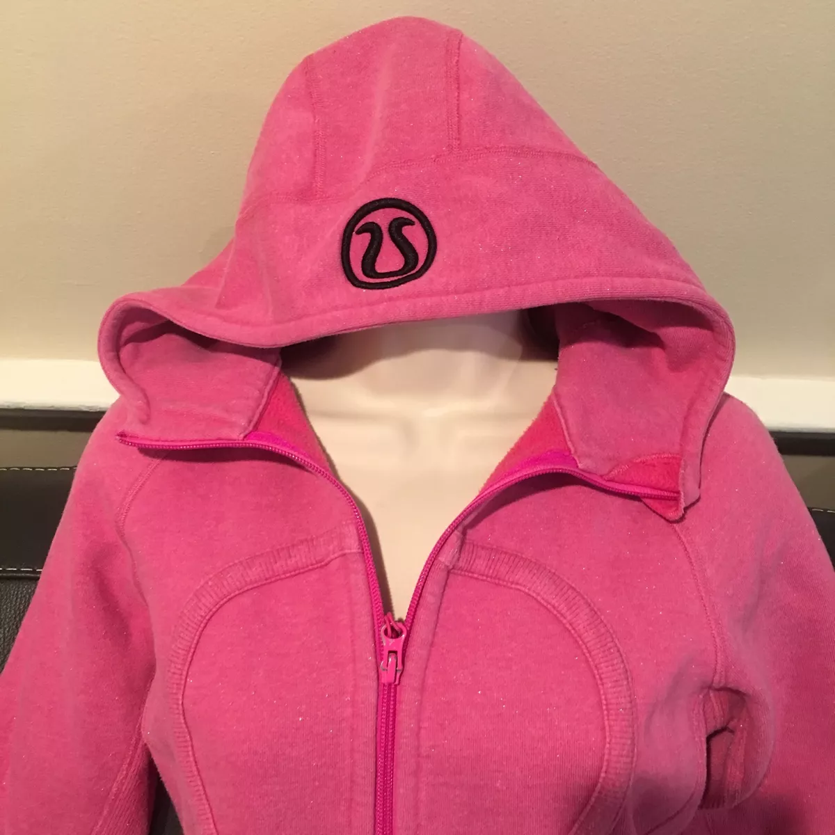 Lululemon Scuba Hoodie - Pink Glitter - Size 4 - With Logo On Hood