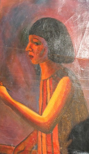 VINTAGE EXPRESSIONIST WOMAN PORTRAIT OIL PAINTING - Picture 2 of 12