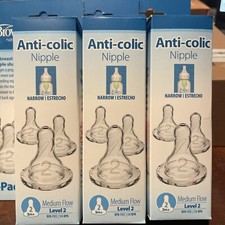 Dr. Brown  s Natural Flow Level 2 Narrow Baby Bottle Silicone Nipple, Medium Flow