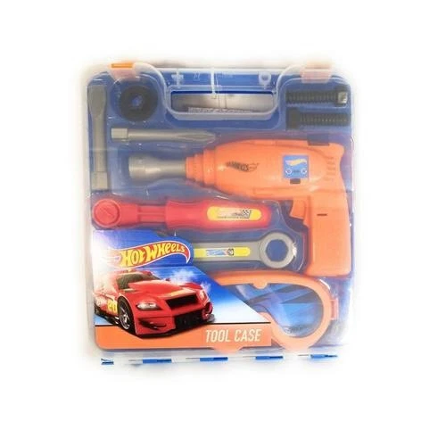 Hot Wheels Tool Case Kids Toy Drill Goggles Wrench