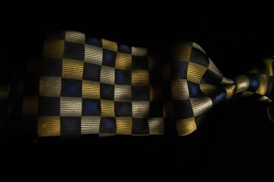 Roberto Villini - Men's Gold Square 100% Silk Neck Tie 3.4''W x 59''L