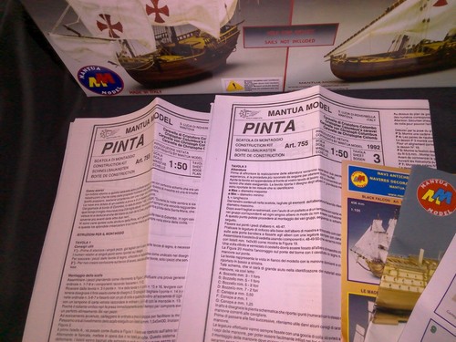 NEW Mantua Model Pinta Wood Ship Boat Scale:1/50 Inch: 22.44" Kit #775 - Afbeelding 9 van 12