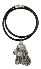 English Cocker Spaniel - Necklace With Dog, Silver Plated