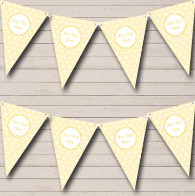Party Banner Wimpel Vintage Spitzenoptik hübsch gelb Hochzeit Location oder Empfang