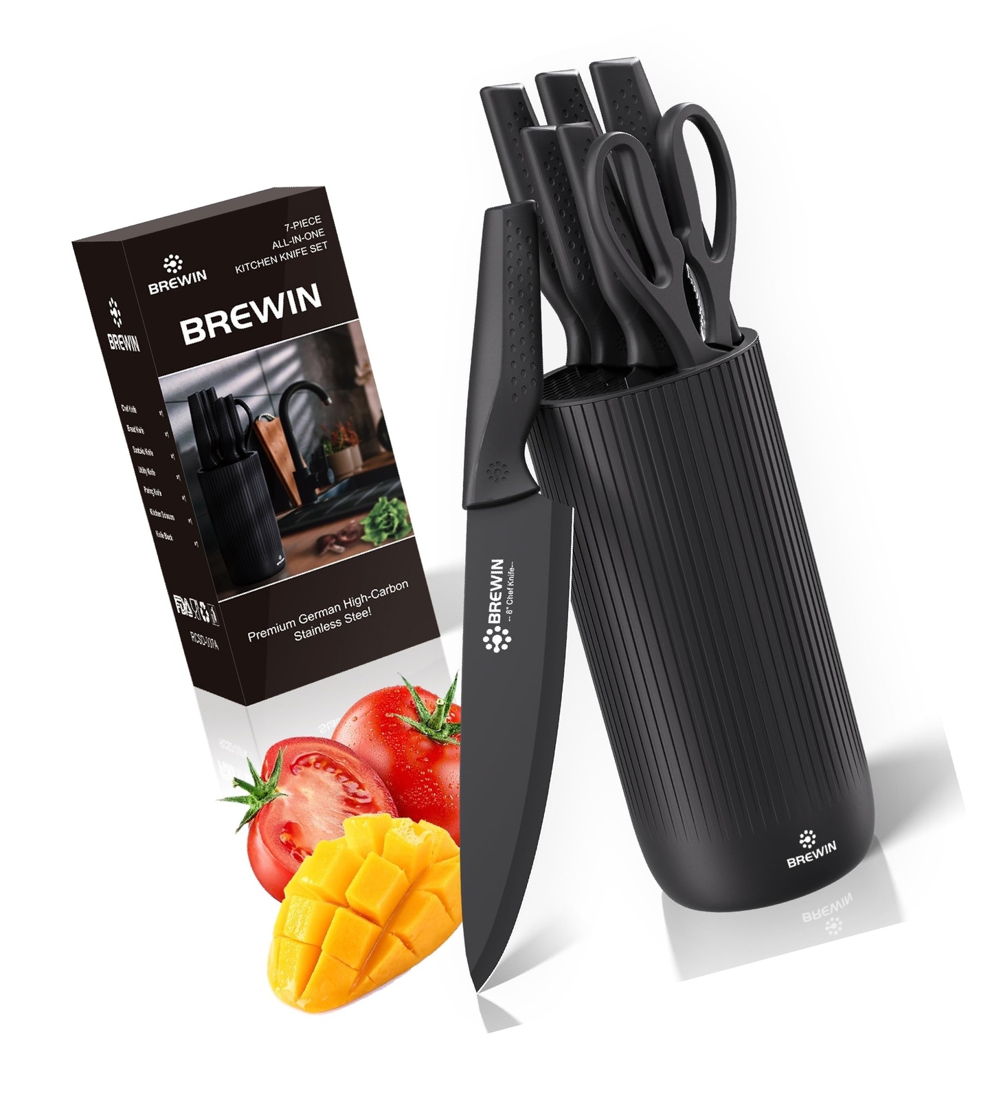 Knife Set, Brewin Kitchen Knife Set, Knives Set for Kitchen, Universal Knife ...-image