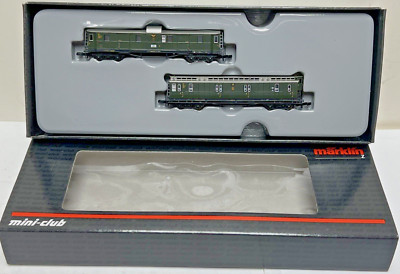 超精密！Marklin mini-club ディーゼル機関車＆客車2両／Zゲージ MARKLIN Z MINI CLUB 87580 2-CAR SET BAGGAGE MAIL CARS - NIB | eBay