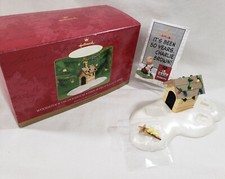 Woodstock Snoopy Doghouse Peanuts Christmas Ornament Hallmark dog house 2000