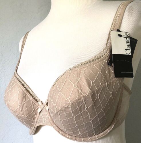 **34 D CHANTELLE Lace padded cups contour minimizer Underwire Bra made in FRANCE - Picture 1 of 7