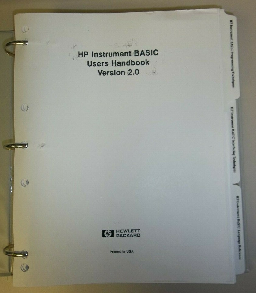 Hp Instrument Basic HP Instrument Basic Users Handbook Version 2.0 | eBay
