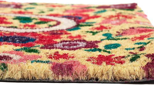 Natural Spring Hello Floral Coir Welcome Doormat for Front Door, 17 X 30 Inches, - Picture 5 of 12