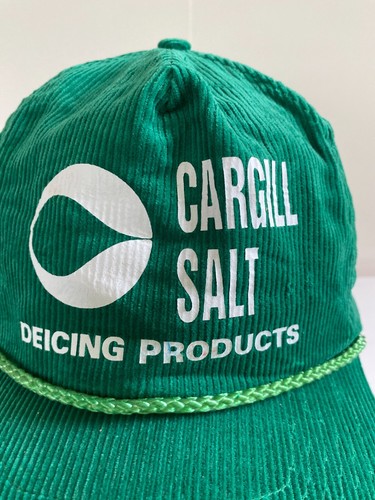 Cargill Salt Deicing Trucker Hat Green Corduroy Cap Adjustable OTTO Vintage - Picture 4 of 10