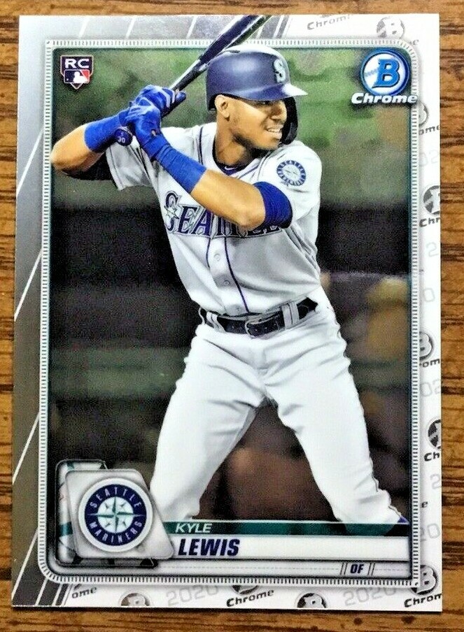 2020年新人王 Kyle Lewis RC Autograph Bowman 2020 BOWMAN CHROME ROOKIE RC KYLE LEWIS #90 SEATTLE MARINERS