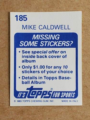 1983 TOPPS BASEBALL STICKERS YOU PICK FREE SHIPPING 50% OFF 2 OR MORE - Picture 287 of 475